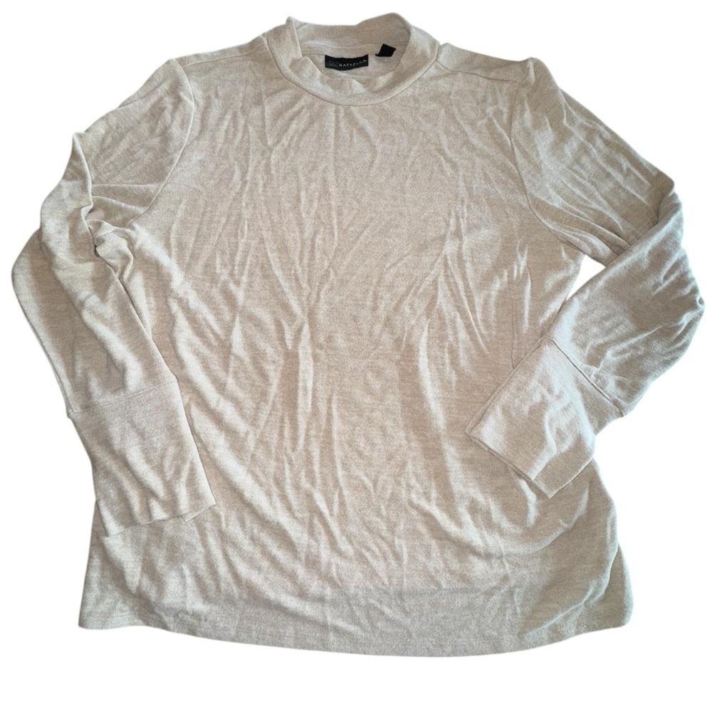 Rafaella Cream Women's Long Sleeve Hacci Fashion Sweater Top XL